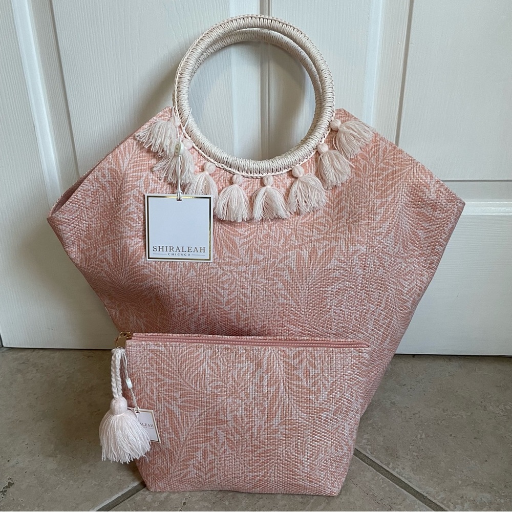 Shiraleah Clara Tote and Zip Pouch Blush Pink